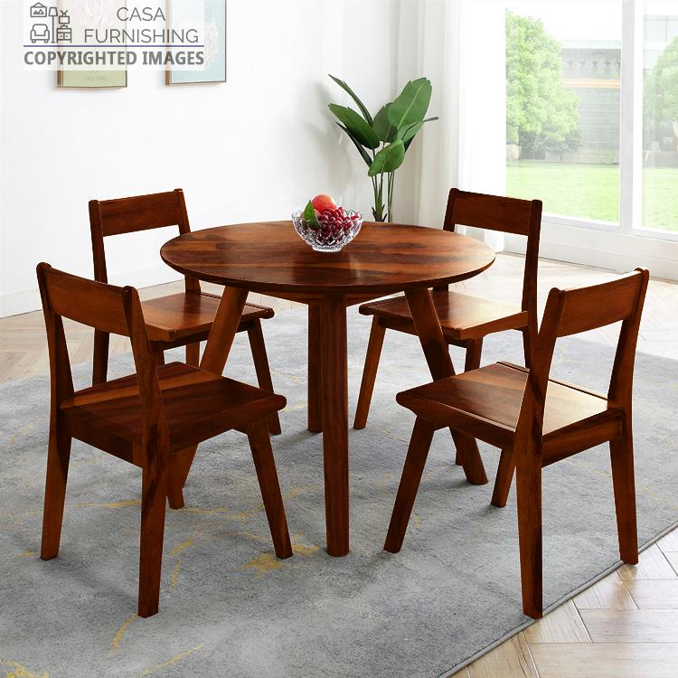 Round dining table 2025 set for 4