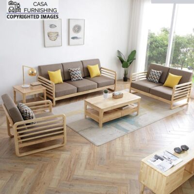 Sofa Set for Living Room | Wooden Sofa Set Online | Casa Furnishing