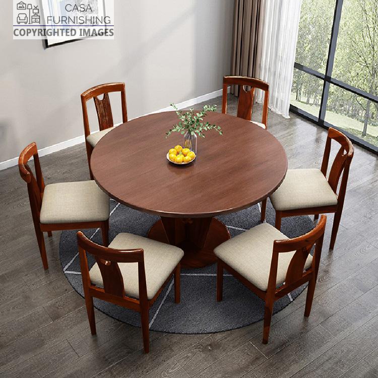 Round table and online 6 chairs for sale